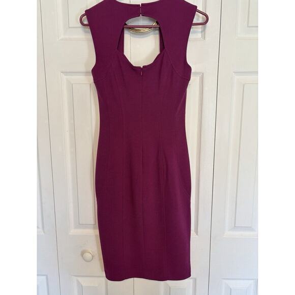 Cache Womens Purple Sleeveless Sheath Dress Key Whole Size 0 90s - Picture 4 of 9